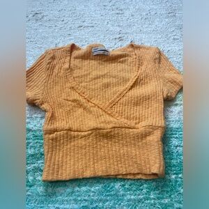 Orange V-Neck Crop Top from Urban Outfitters